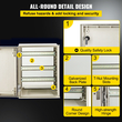 VEVOR NEMA Ατσάλινο περίβλημα, 16 x 12 x 8\&#039;\&#039; NEMA 4X Fiberglass Electrical Box, IP66 Αδιάβροχο &amp; Αδιάβροχο, Ηλεκτρικό κουτί διακλάδωσης εξωτερικού/εσωτερικού χώρου, με πλάκα τοποθέτησης (40 x 30 x 20 cm)