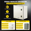 VEVOR NEMA Ατσάλινο περίβλημα, 16 x 16 x 8\&#039;\&#039; NEMA 4X Fiberglass Electrical Box, IP66 Αδιάβροχο &amp; Αδιάβροχο, Ηλεκτρικό κουτί διακλάδωσης εξωτερικού/εσωτερικού χώρου, με πλάκα τοποθέτησης (40 x 40 x 20 cm)