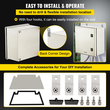 VEVOR NEMA Ατσάλινο περίβλημα, 16 x 16 x 8\&#039;\&#039; NEMA 4X Fiberglass Electrical Box, IP66 Αδιάβροχο &amp; Αδιάβροχο, Ηλεκτρικό κουτί διακλάδωσης εξωτερικού/εσωτερικού χώρου, με πλάκα τοποθέτησης (40 x 40 x 20 cm)