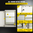 VEVOR NEMA Ατσάλινο περίβλημα, 24 x 16 x 9 \&#039;\&#039; NEMA 4X Fiberglass Electrical Box, IP66 Αδιάβροχο &amp; Αδιάβροχο, Ηλεκτρικό κουτί διακλάδωσης εξωτερικού/εσωτερικού χώρου, με πλάκα τοποθέτησης (60 x 40 x 23 cm)