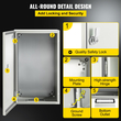 VEVOR NEMA Steel περίβλημα, 20 x 12 x 10&#039;&#039; NEMA 4X Steel Electrical Box, IP66 Waterproof &amp; Dustproof, Outdoor/Indoor Electrical Junction Box, με πλάκα τοποθέτησης