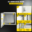VEVOR NEMA Ατσάλινο περίβλημα, 24 x 24 x 8&#039;&#039; NEMA 4X Steel Electrical Box, IP66 Waterproof &amp; Dustproof, Ηλεκτρικό κουτί σύνδεσης εξωτερικού/εσωτερικού χώρου, με πλάκα τοποθέτησης