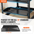 VEVOR 2PCS 1U Ράφι ραφιών διακομιστή 10&quot;/254 mm Βάθος αεριζόμενο ράφι ράφι βάσης