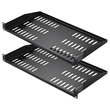VEVOR 2PCS 1U Ράφι ραφιών διακομιστή 10&quot;/254 mm Βάθος αεριζόμενο ράφι ράφι βάσης