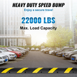 VEVOR 6 ft/72&#039;&#039; Rubber Speed ​​Hump, 2 Channel, Load Capacity 22000 lbs Heavy Duty Traffic Speed ​​Bump, με κίτρινη λωρίδα υψηλής ανακλαστικής 4 βίδες εκτόνωσης και 1 τρυπάνι, για δρόμους από ασφάλτινο σκυρόδεμα