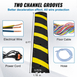 VEVOR 6 ft/72&#039;&#039; Rubber Speed ​​Hump, 2 Channel, Load Capacity 22000 lbs Heavy Duty Traffic Speed ​​Bump, με κίτρινη λωρίδα υψηλής ανακλαστικής 4 βίδες εκτόνωσης και 1 τρυπάνι, για δρόμους από ασφάλτινο σκυρόδεμα