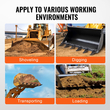 VEVOR Bucket Tooth Bar, 48&#039;&#039;, Heavy Duty Tractor Bucket 6 Teeth Bar for Loader Tractor Skidsteer, 4560 lbs Load-Bearing Capacity Bolt On Design, για αποτελεσματική εκσκαφή εδάφους και προστασία του κάδου