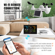 Μετεωρολογικός σταθμός VEVOR 7 σε 1 Wi-Fi, Έγχρωμη οθόνη 7,5 ιντσών, Εσωτερικός εξωτερικός χώρος οικιακού μετεωρολογικού σταθμού, με ειδοποιήσεις συναγερμού ηλιακού ασύρματου αισθητήρα εξωτερικού χώρου, για θερμοκρασία υγρασία Ταχύτητα ανέμου/κατεύθυνση βροχής