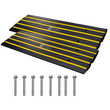 VEVOR Curb Ramp Rubber Driveway Ramp 2 Pack 2,6&quot; Rise 15T Load Threshold Ramp