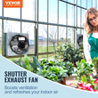 VEVOR Shutter Exhaust Fan Shop Εξατμιστήρας 254 mm Επιτοίχιος 753 CFM κινητήρας AC