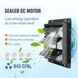 VEVOR Shutter Exhaust Fan Shop Exhaust Fan 254mm Τηλεχειριστήριο Επιτοίχιας βάσης EC