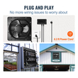 VEVOR Shutter Exhaust Fan Shop Exhaust Fan 254mm Τηλεχειριστήριο Επιτοίχιας βάσης EC