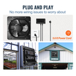 VEVOR Shutter Exhaust Fan Shop Εξάτμιση ανεμιστήρα 356 mm Τηλεχειριστήριο Επίτοιχη βάση EC