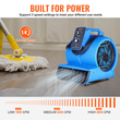 VEVOR Floor Blower 1250 RPM 2600 CFM Air Mover με 4 γωνίες φυσήματος 3 ταχυτήτων