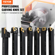 VEVOR Indexable Carbide Lathe Tools 1/2&quot; Metal Lathe Cotting Tools 7 τμχ/Σετ εργαλεία τόρνου Super-Hard 40CR Bits for Lathe Μαύρο Συμπαγές και φορητό
