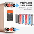 VEVOR 100 Plate Heat Exchanger 4*1-1/4&quot; MNPT Ports 5&quot;x 12&quot; Brazed 316L St. Steel