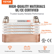 VEVOR 30 Plate Heat Exchanger 4*1-1/4&quot; MNPT Ports 5&quot;x 12&quot; Brazed 316L St. Steel