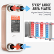 VEVOR 30 Plate Heat Exchanger 4*1-1/4&quot; MNPT Ports 5&quot;x 12&quot; Brazed 316L St. Steel