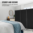 VEVOR Room Divider 4 Panels Υφασμάτινη οθόνη απορρήτου για υπνοδωμάτιο γραφείου Μαύρη