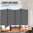 VEVOR Room Divider 4 Panels Fabric Room Privacy Screen for Office Υπνοδωμάτιο Γκρι