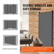 VEVOR Room Divider 4 Panels Fabric Room Privacy Screen for Office Υπνοδωμάτιο Γκρι
