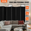 VEVOR Room Divider 6 Panels Fabric Room Privacy Screen for Office Υπνοδωμάτιο Μαύρο