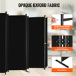 VEVOR Room Divider 6 Panels Fabric Room Privacy Screen for Office Υπνοδωμάτιο Μαύρο