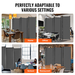 VEVOR Room Divider 6 Panels Fabric Room Privacy Screen for Office Υπνοδωμάτιο Γκρι