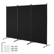 VEVOR Room Divider 3 Panels Fabric Room Privacy Screen for Office Υπνοδωμάτιο Μαύρο