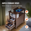 VEVOR Farmhouse End Table Night Stand με θύρες USB και πρίζες καφέ