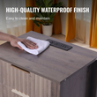 VEVOR Farmhouse End Table Night Stand με USB &amp; Outlets Σετ 2 Γκρι