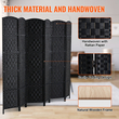 VEVOR 6 Panel Room Divider Χειροποίητη υφασμένη πτυσσόμενη οθόνη προστασίας προσωπικών δεδομένων με μαύρους μεντεσέδες