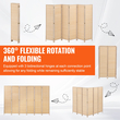 VEVOR 6 Panel Room Divider Bamboo Hand-woven Πτυσσόμενες Οθόνες Privacy Natural