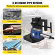 VEVOR Pipe Notcher Εργαλείο διάτρησης και πίεσης για εγκοπές εργαλείου εγκοπών σωλήνα 0-50 μοιρών 3/4&quot;-3&quot; Στρογγυλή οπή σωλήνων Οπή σωλήνων με πλαίσιο αλουμινίου Εγκοπή σωλήνων πλαισίου για κοπή οπών μέσω μετάλλου, ξύλου.