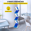 VEVOR Literature Rack, 6 τσέπες, Pop up ράφι περιοδικών από αλουμίνιο, ελαφριά βάση βάσης καταλόγου με τσάντα μεταφοράς για σαλόνι, ξενοδοχείο, εμπορική έκθεση, έκθεση, γραφείο