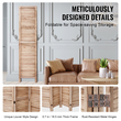 VEVOR Wood Divider Room Ξύλινο Privacy Screen 4 Panel Room Separation Divider