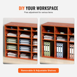 VEVOR Wood Literature Organizer File Sorter Βάση αποθήκευσης χαρτιού 27 υποδοχές Καφέ
