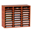 VEVOR Wood Literature Organizer File Sorter Βάση αποθήκευσης χαρτιού 27 υποδοχές Καφέ