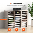 VEVOR Wood Literature Organizer File Sorter Στήριγμα αποθήκευσης χαρτιού 27 υποδοχές Γκρι