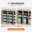 VEVOR Wood Literature Organizer File Sorter Στήριγμα αποθήκευσης χαρτιού 27 υποδοχές Γκρι