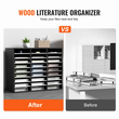 VEVOR Wood Literature Organizer File Sorter Βάση αποθήκευσης χαρτιού 27 υποδοχές Μαύρο