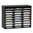VEVOR Wood Literature Organizer File Sorter Βάση αποθήκευσης χαρτιού 27 υποδοχές Μαύρο
