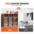 VEVOR Wood Literature Organizer File Sorter Βάση αποθήκευσης χαρτιού 27 υποδοχές Λευκό