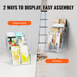 Βάση μπροσούρας VEVOR Acrylic 8,5 x 11 ιντσών 4-Tier Literature Stand Display Rack