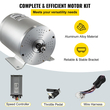 VEVOR 1800W Ηλεκτρικό κιτ κινητήρα DC χωρίς ψήκτρες 48V Κινητήρας υψηλής ταχύτητας χωρίς ψήκτρες με ελεγκτή ταχύτητας 38A και σετ καλωδίωσης πεντάλ γκαζιού για ηλεκτρικό σκούτερ Go Kart E-Bike