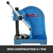 VEVOR Arbor Press 1 Ton Εγχειρίδιο Desktop Arbor Press 4-5/8 ίντσες Μέγιστο ύψος Βαρέως τύπου Arbor Press Χυτοσίδηρο Υλικό για πριτσίνωμα οπών διάτρησης