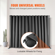 VEVOR Room Divider, 8 ft x 10 ft, φορητό διαχωριστικό δωματίου με ρόδες, διαχωριστικό κουρτινών με τροχούς, οθόνη Privacy divider για γραφείο, υπνοδωμάτιο, τραπεζαρία, γραφείο, ανοιχτό γκρι