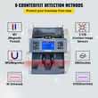Μηχάνημα VEVOR Money Machine, Μετρητής Χρημάτων Μικτών Ονομασιών, Μικρός μετρητής 5 ανίχνευσης πλαστών, Μηχάνημα μετρητών πολλαπλών λειτουργιών, 800/1000/1200/1500 τμχ/λεπτό Μηχάνημα μέτρησης σημειώσεων για τράπεζα