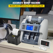 VEVOR Money Machine, Μετρητής Χρημάτων Μικτών Ονομασιών, Μετρητής λογαριασμών 5 ανιχνεύσεων πλαστών, Μηχάνημα μετρητών 8 τρόπων λειτουργίας, 800/1000/1200/1500 τμχ/λεπτό Μηχάνημα μέτρησης σημειώσεων με εκτυπωτή για τράπεζα