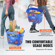 VEVOR Plastic Rolling Trolley Shopping Basket On Wheels 6PCS 39L with Handle